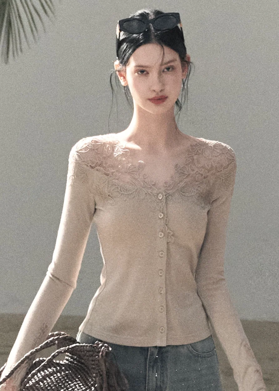 Sunset Narrative Lace Cardigan - xacoolpin