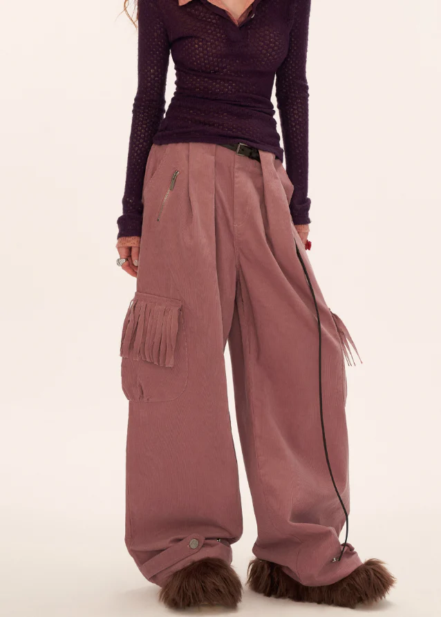 Fringed Cord Pants - xacoolpin