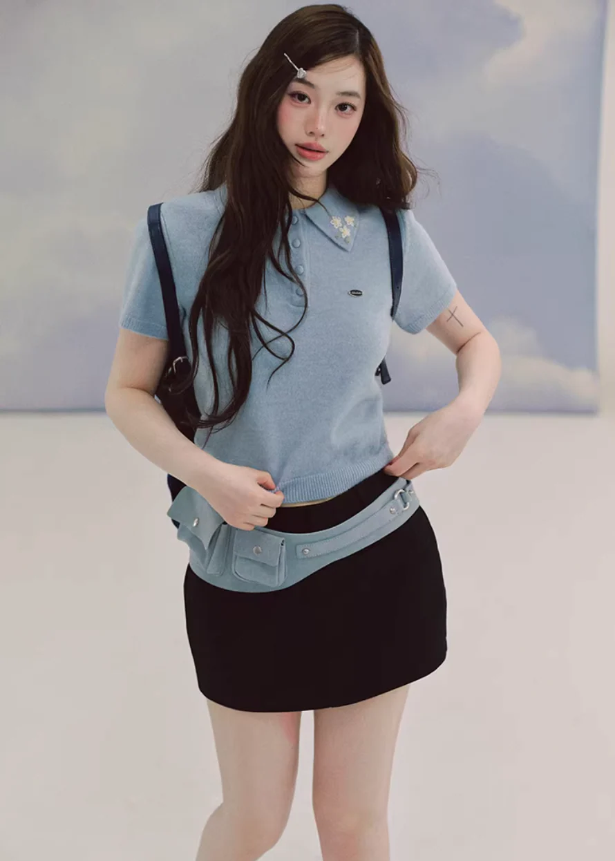 Embroidered Polo Knit - xacoolpin