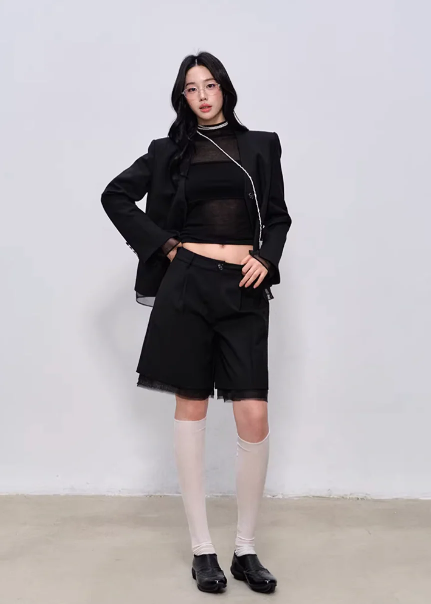 Midnight Tailored Shorts Set - xacoolpin