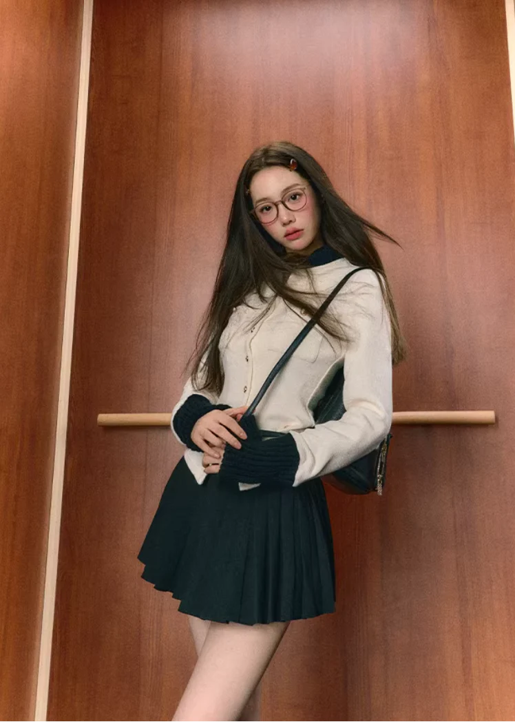 Midnight Preppy Pleated Set - xacoolpin