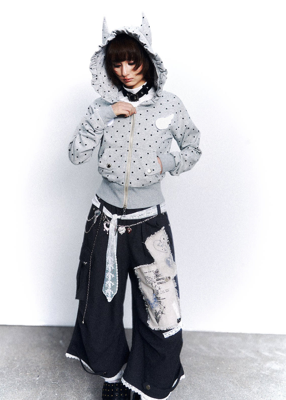 Dot Static Hooded Jacket - xacoolpin