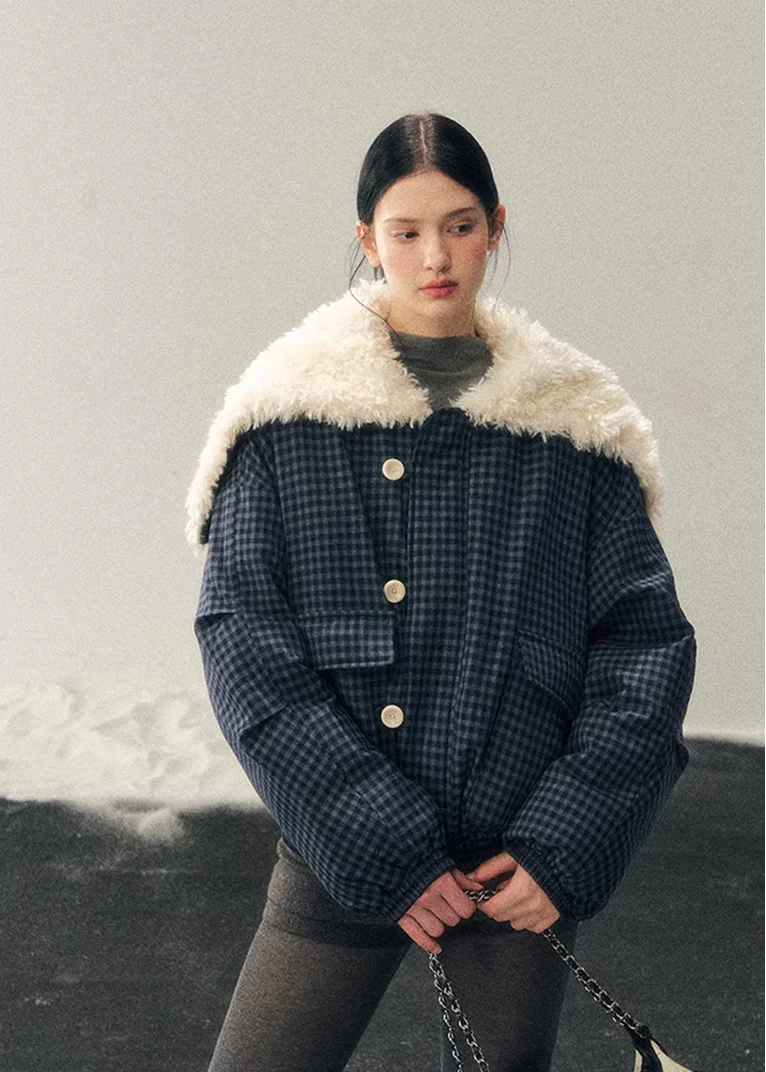 Silent Blue Lamb Collar Jacket - xacoolpin