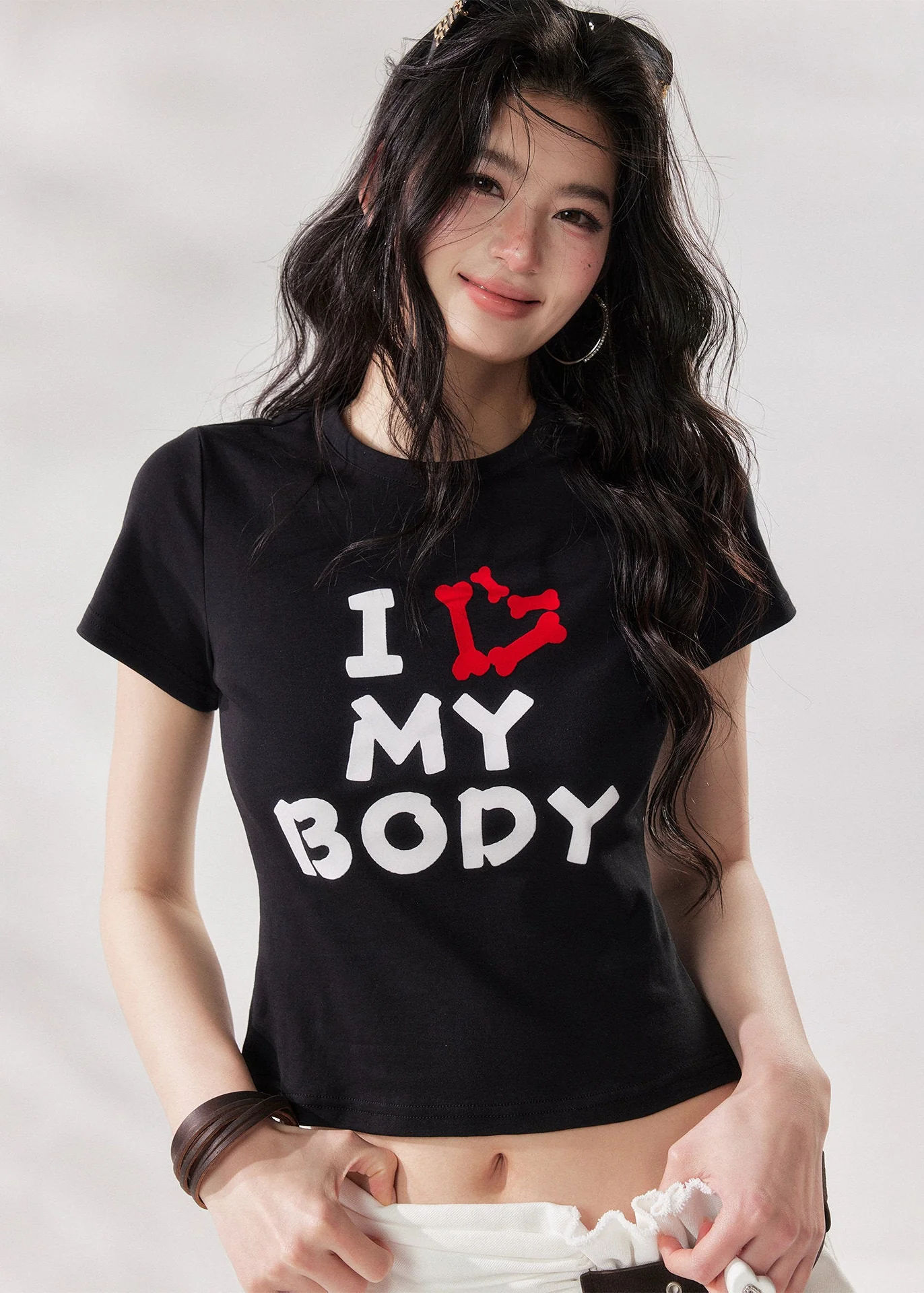 I Love My Body Cropped Tee - xacoolpin