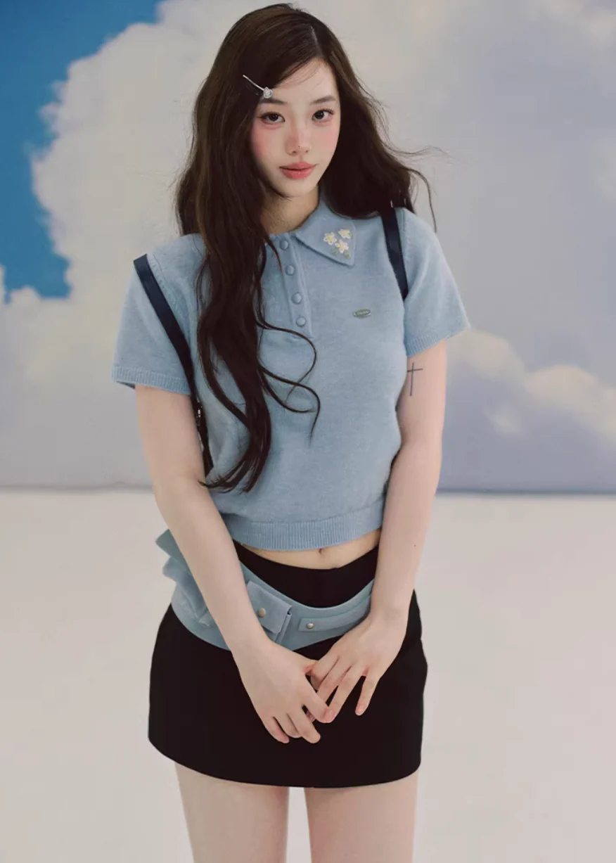 Embroidered Polo Knit - xacoolpin