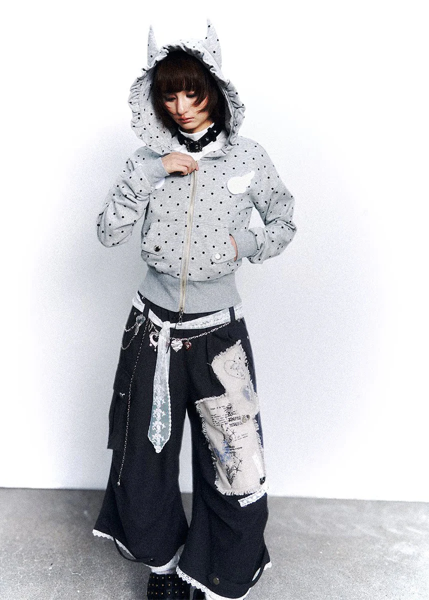 Dot Static Hooded Jacket - xacoolpin