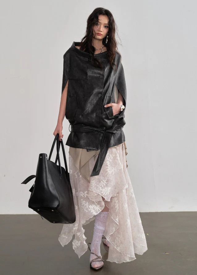 Ebony Flow Cape Jacket - xacoolpin
