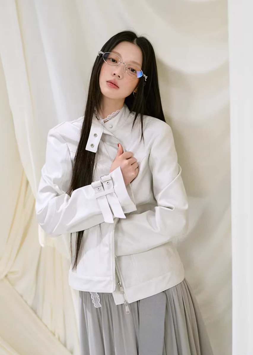 Ivory Vintage Rider Jacket - xacoolpin